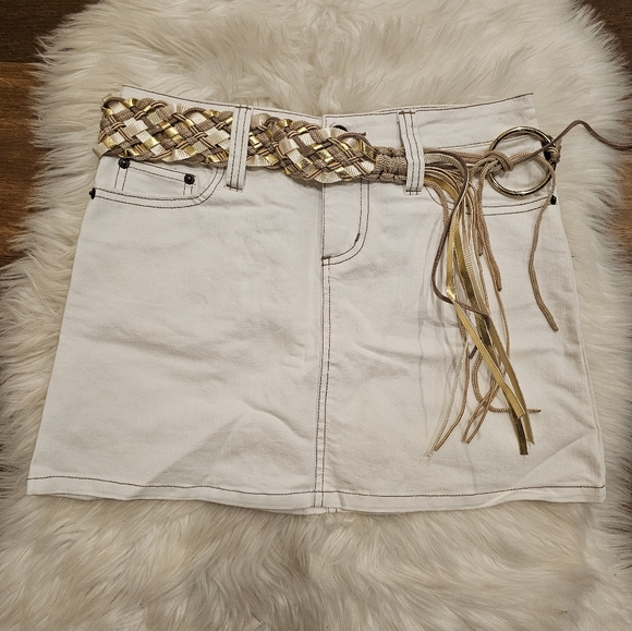 Vintage Denim Skirt With Belt - Picture 1 of 7